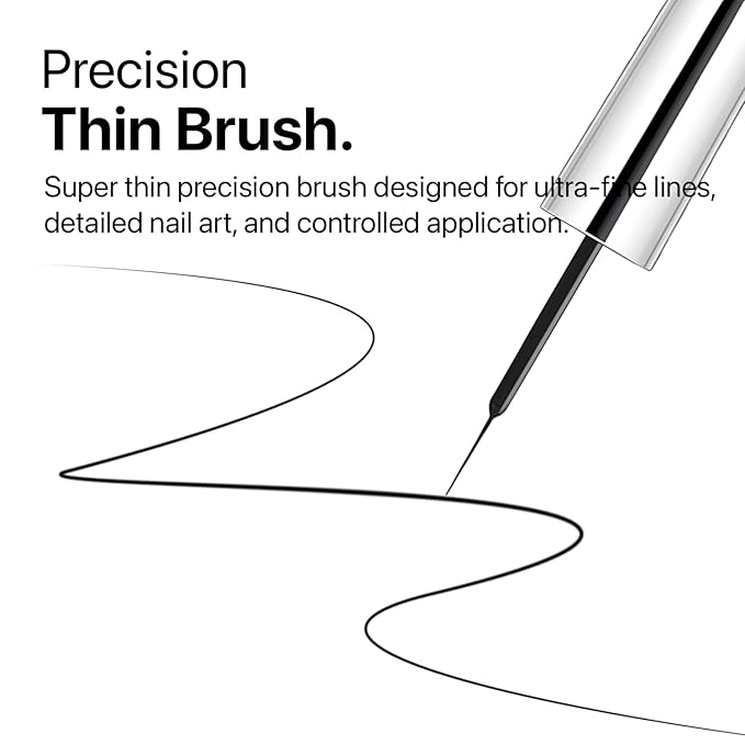 SXC Cosmetics Gel Liner Nail Art Set – Black & White 2pcs Gel Liner Nail Art Chrome 3D High-Gloss Effect for Nail Paint Design with Thin Brush DIY French Manicure Curing Requires