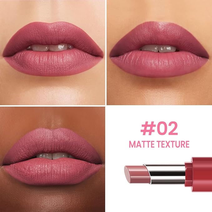 HHLTOH Honey Lipstick Tinted Lip Balm - Matte Tint Cream Lipsticks for All Skin Tones, Hydrating Lip Stain, Can be Buildable Blendable Nourishing Moisturizing Suitable for Women to Every Day Makeup 02
