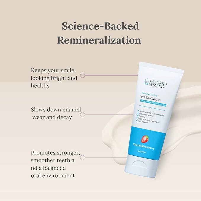 pH Balancing Toothpaste | Natural Strawberry Flavor | Fluoride-Free | SLS-Free | Gentle Whitening | Supports Healthy Oral Microbiome | 3 oz