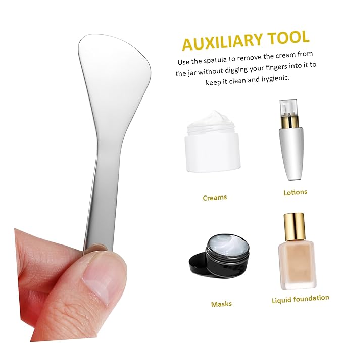 Compact Beauty Spatula Set - 2pcs Reusable Metal