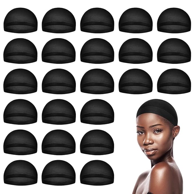 Black Wig Caps for Women, Stocking Cap for Wigs, Hair Cap for Wigs, 24 PCS