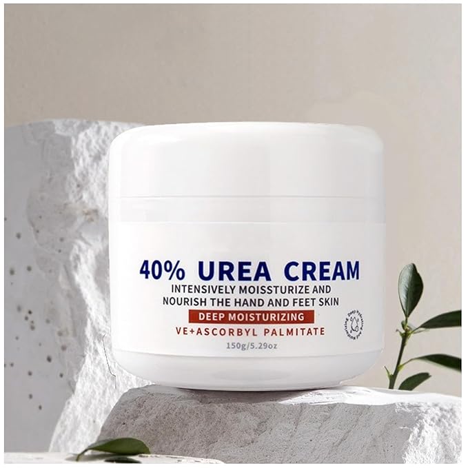 Urea Cream 40 Percent for Feet Maximum Strength, Moisturizes Foot Cream for Dry Cracked Heels and Feet Hand Knees Elbows Urea Cream for Feet Removes Calluses Dead Skin and Soften Toenails 5.29 Oz