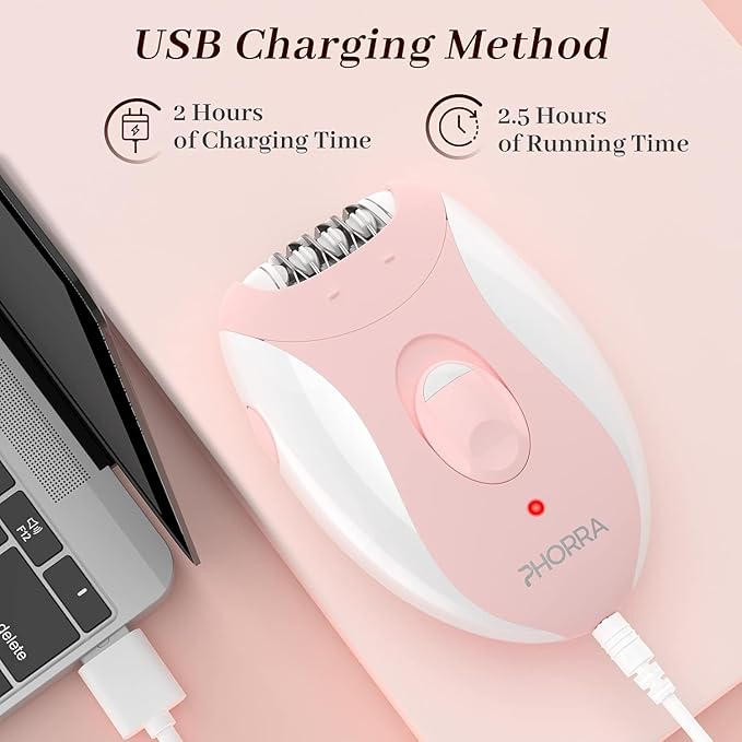 Epilator for Women, Smooth Glide Epilator for Women Face with 2 Speeds, Epilator Smooth Face Trimmer Device, Facial Hair Removal for Face Legs Arms Armpit Bikini, Pink