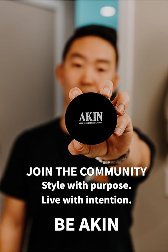 AKIN Official Pomade for Men and Women | Medium Shine Firm Hold | Water Based Flake Free | Easy to Wash Out | 3.3oz Travel Friendly