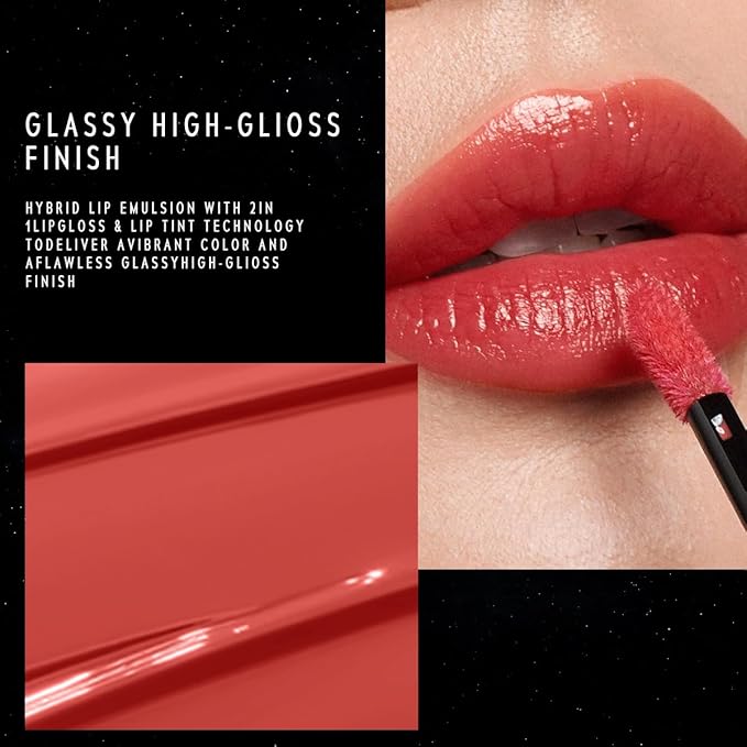 Stellar Dust Lip Stain 13 Berrion, Transfer-Proof & Smudge-Proof Lip Gloss, Vibrant Berry Pink Tinted Glossy Finish, High-Pigment Vibrant, Hydrating Lightweight Long-Lasting Lip Makeup