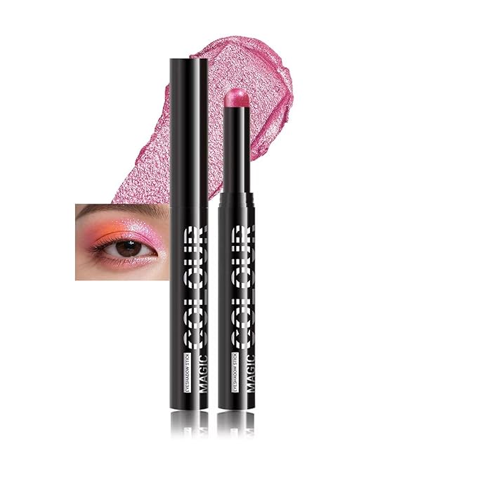 Pink Eyeshadow Blendable High Pigment Pink Eyeshadow Stick Long Lasting Waterproof pink Shimmer eyeshadow (20# light pink)