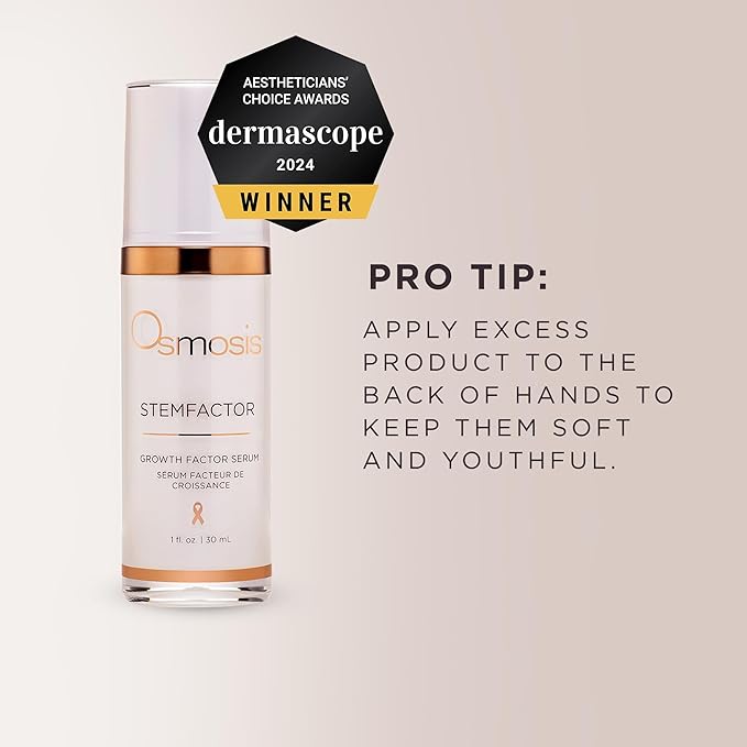 Osmosis STEMFACTOR Growth Factor Facial Serum Stimulates Stem Cells To Visibly Improve Signs of Aging and Damage, 1 fl oz