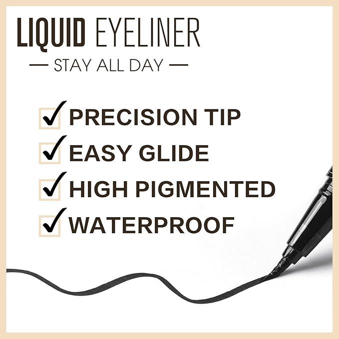 UCANBE Brown Mascara and Liquid Eyeliner Set, Waterproof Colored Eye Makeup Duo - Enhance Your Gaze with Natural Lasting Lift & Curl for Lashes and Pigmented Smudge-Proof Eye Liner
