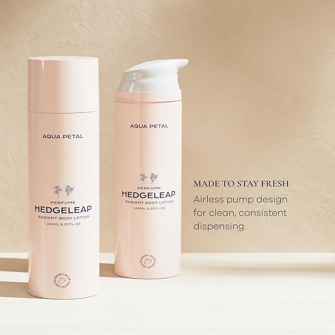 HedgeLeap Scented Body Lotion – Fragrance Moisturizer Cream Hydrating Formula Fruity-Floral Perfume Scent | 2% Niacinamide & Hyaluronic Acid | Aqua Petal, 150 ml