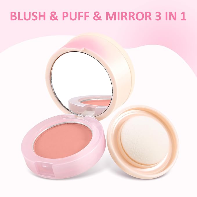 Boobeen Blush Compact for Face, Matte Powder Blush Natural Glowing