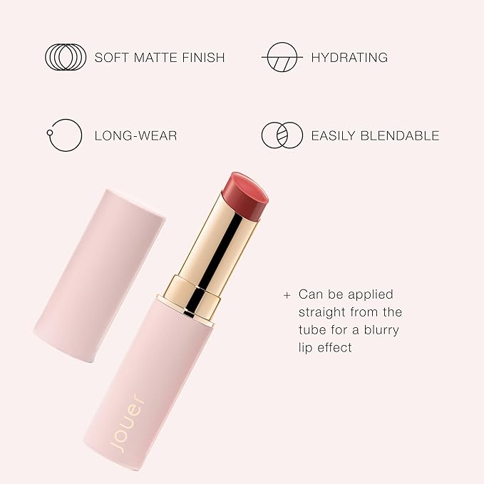 Jouer Demi-Matte Lip Balm - Fall Winter Collection Tinted Lip Color - Long Lasting Hydrating Berry Tones with Jojoba Oil & Shea Butter - Holiday Season Beauty
