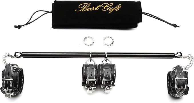 Black Portable Exercise Spreader Bar with 4pcs PU