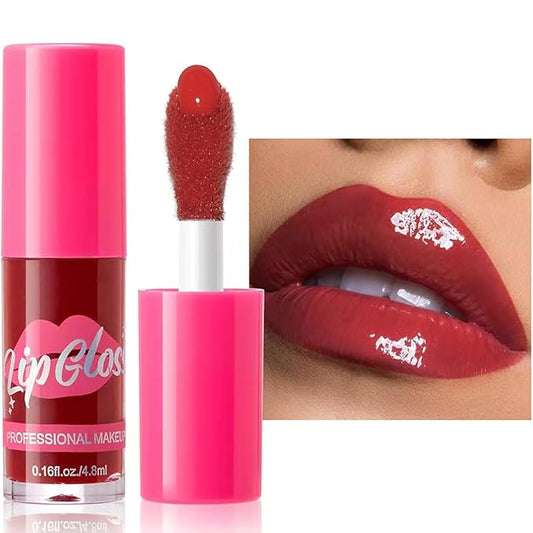 Lip Plumping Gloss Lip Gloss Moisturizing Tinted Lip Gloss Long Lasting Waterproof Hydrating Plumping Lip Oil For Women (11# Black Cherry)