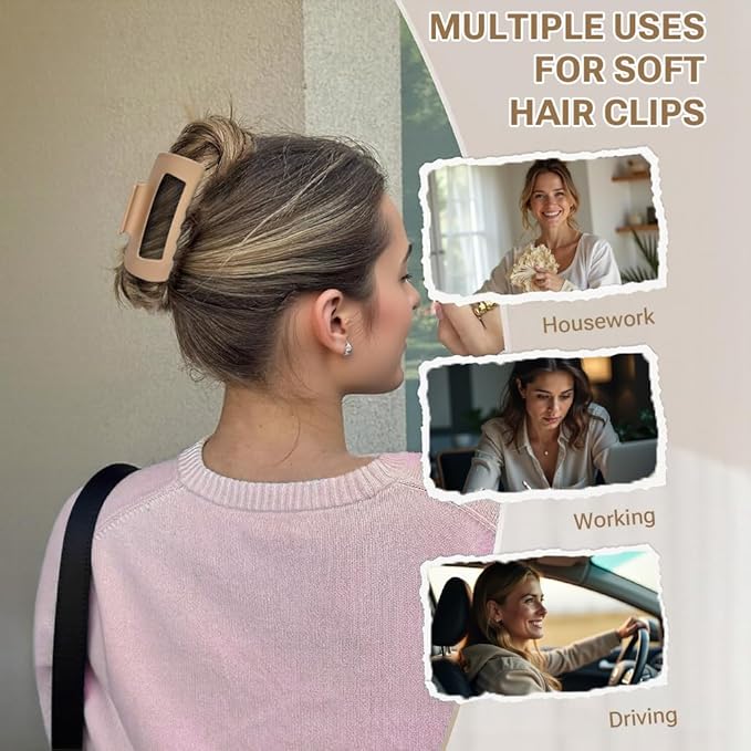 Fashion Hair Clips, Cloud Hair Pins for Women, 3.9 inch Hair Claw Clip for Thick/Fine/Thin/Curly Hairstyle, White 1 Pack