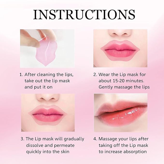 Eakroo 30 Pairs Collagen Crystal Pink Lips
