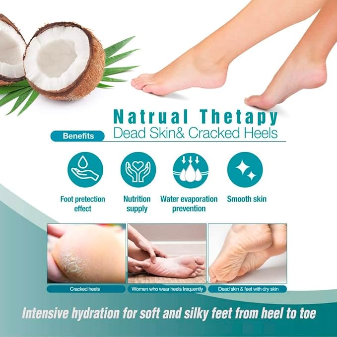 Epielle Intensive Repairing Foot Mask 6 Pairs, Renew and Soften with Coconut Oil & Milk Extract, Deep Moisturizing Socks for Dry, Cracked Feet, Self Care Gifts for Women, Spa Kit, Stocking Stuffers