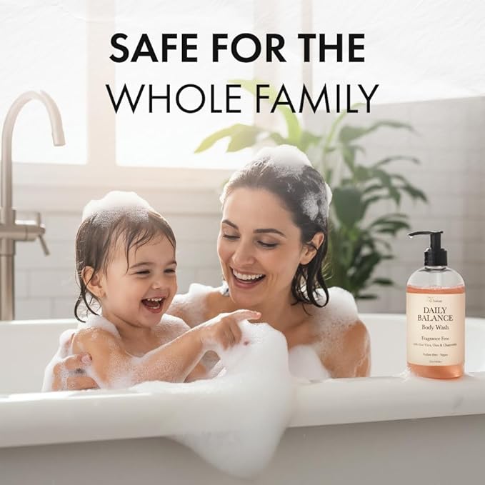 ALL Natural Body Wash, Moisturizing Shower Gel - Natural Fragnance Free Body Wash - Shower Gel For Dry & Sensitive Skin - Kids Soap - Organic, Vegan, Sulfate-Free - Bath Gel - Bath Soap with Oats