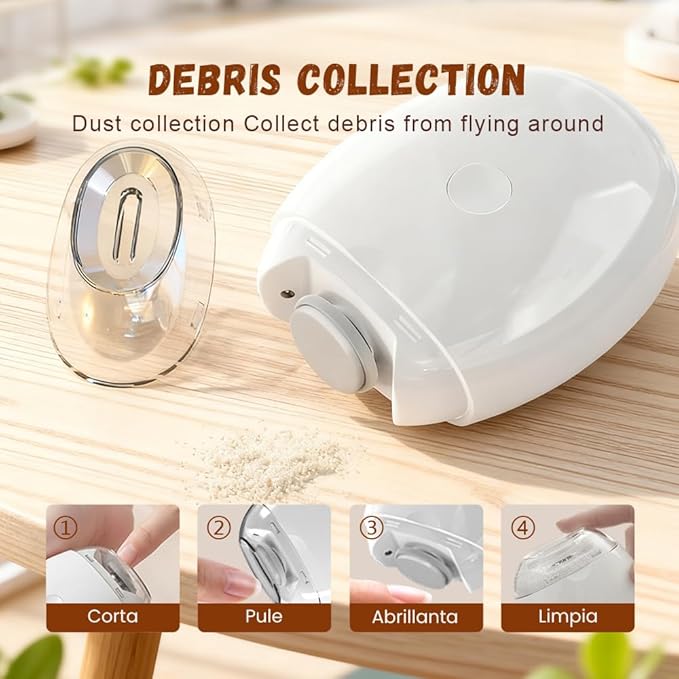 Universal Automatic Fingernail Grinder, 2026 Upgraded 3 in 1 Electric Polishing Automatic Nail Clippers with 3 Adjustable Speeds, for Seniors Adults (2, White)