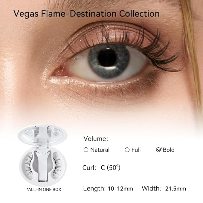 WOSADO Magnetic Eyelashes with Applicator Kit, [No.28 Destination Collection: Sedona Trail] 21.5mm Reusable Magnetic Lashes without Eyeliner, Glue-free False Lashes, Waterproof, Lightweight