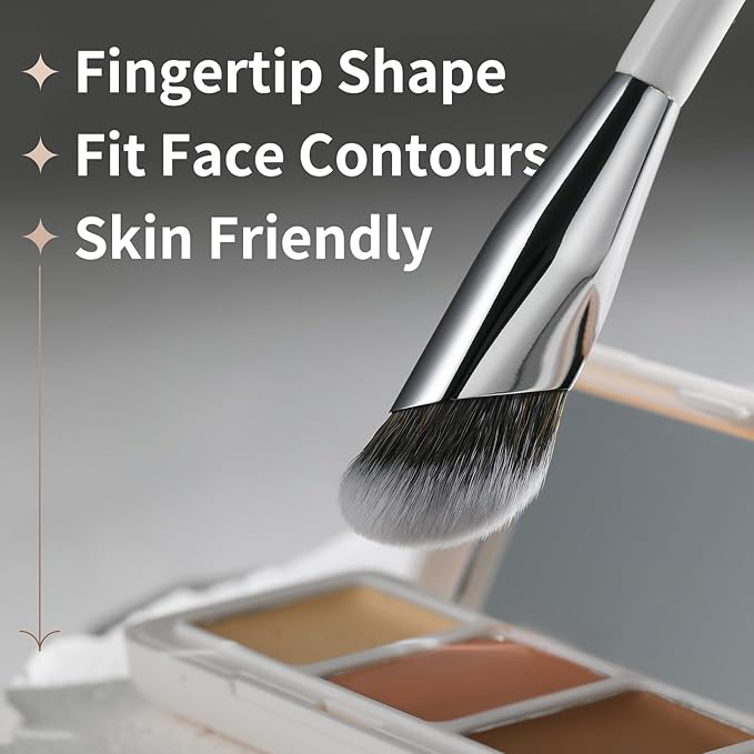 Albeaut Concealer Makeup Brushes Set, Angled Under Eye Brightening Brushes for Liquid, Cream, Stick Concealer Foundation Nose Contour Eyeshadow Blending (189193)