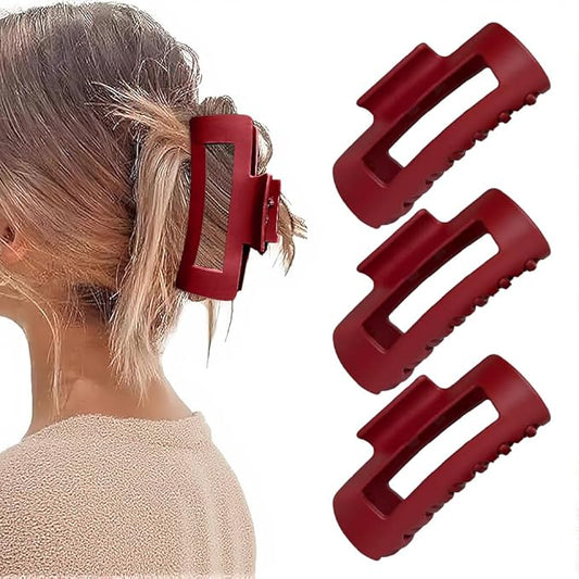 Fashion Hair Clips, Cloud Hair Pins for Women, 3.9 inch Hair Claw Clip for Thick/Fine/Thin/Curly Hairstyle, Amber 3 Pack