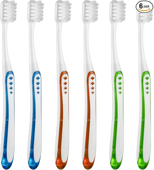 Extra Soft Toothbrushes for Adults, with 10000 Micro Nano Bristles, for Sensitive Teeth and Gum Recession (Compact Head, 6 Count)