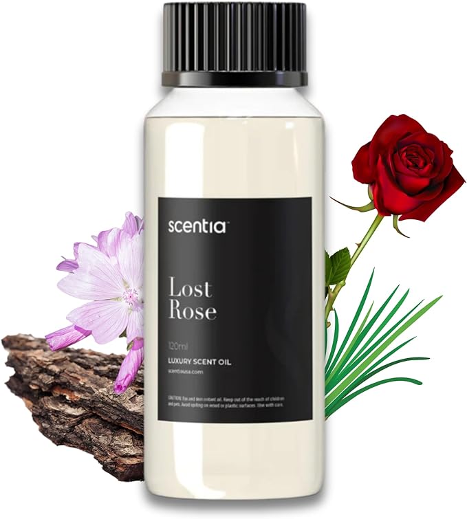 Scentia Premium Fragrance Oil Inspired by Fairmont Hotel Scent - 120 mL 4.06 fl oz - Refill Diffuser Oil Blend Rose, Oud Wood & Clove Notes for Aromatherapy Diffusers - Lost Rose, Thanksgiving Gift