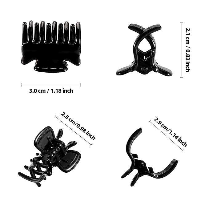 22 Pcs Small Hair Clips Black Hair Claw Clips for Girls Women, 3cm Hair Clips for Kids and Adult DIY, Stying Hairstyles, Stable Grip, Non-slip Multifunction Hair Accessories.