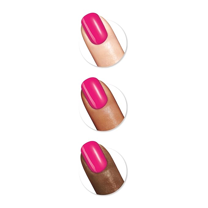 Sally Hansen Miracle Gel Salon Quality Nail Polish | Gel-Like Formula, Two-Step System, No UV Light Needed, Long Lasting | Opaque, Neon | 50 Fuchsia Fever | Bright Pink Nail Color