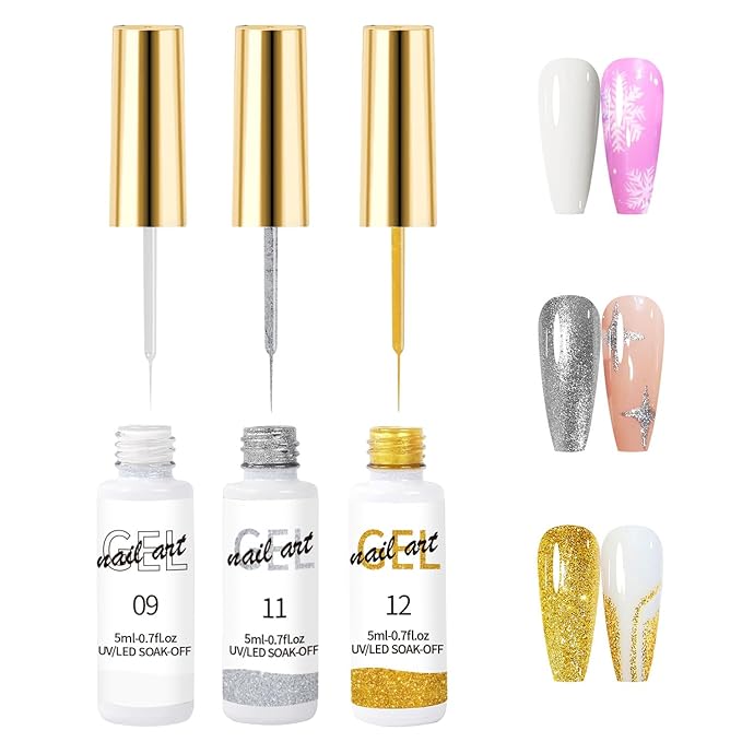 Professional Nail Liner Gel Polish Quick Drying Color Developing Adhesive, Long-Lasting And Bright Color Painting Adhesive Suitable For Natural Nails, Fake Nail Tips For Home DIY