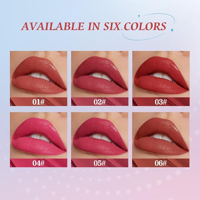 Cushion Lip Gloss Matte Lip Tint – Long-Lasting Lightweight Color, Soft Plush Applicator for Gradient Blurred Lips, Non-Sticky Velvet Finish Hydrating Lip Stain 06#–Mocha Brown