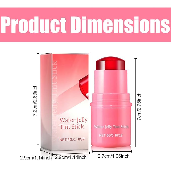 Milk Cooling Water Jelly Tint, Jelly Blush Stick Makeup Jelly Tint, Milk Jelly Blush, Cruelty Free, Blush Stick for Cheeks and Lips