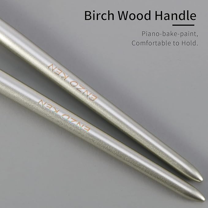 ENZO KEN Small Goat Hair Eye Shadow Brush - Blending Brush for Eyeshadow, Nose Contour & More. Gold, E204M