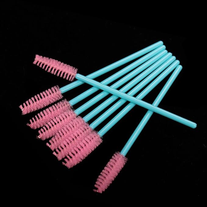 Mascara Wands, Disposable Lash Brushes for Eyelash Extensions Makeup Brush Bulk Tool Set(150Pcs, Blue Pink)