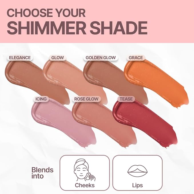 Daniel Sandler WATERCOLOUR LIQUID ILLUMINATOR - 'TEASE' 15ml – Shimmer Liquid Blush for Cheeks Make up, Highlighter – Oil-Free, Lightweight, Buildable & Long-Lasting for Cheeks & Lips