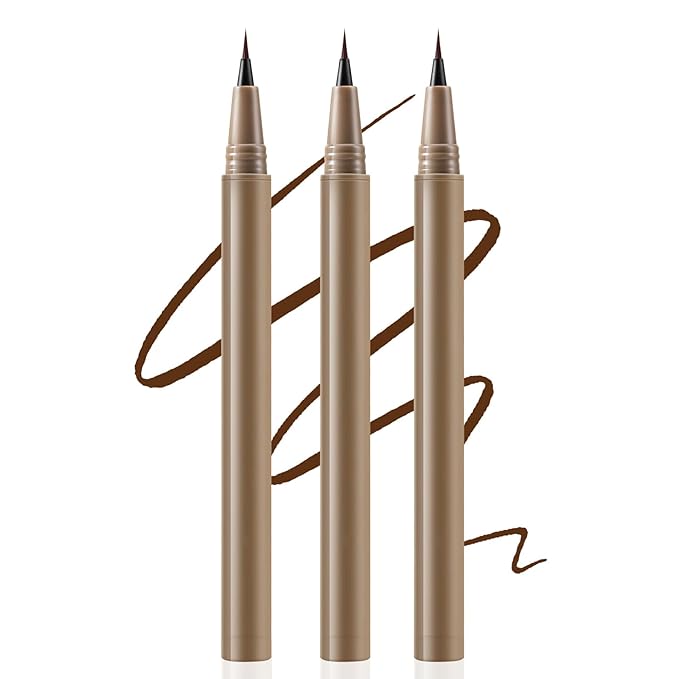 Boobeen 3pcs Eyeliner Liquid Liner, Black Eyeliner Pen Waterproof with Ultra-fine tip, Ink Liner Eye Liner Long Lasting, Quick Drying