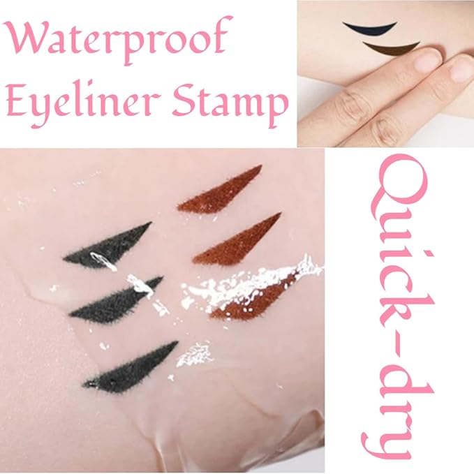 Foldable Eyeliner Stamp, Eye Liner Pen Tool for Beginners, 2026 New One-Piece Eyeliners Stamp Gel Eyeliner Pencil Set for Perfect Wings (Brown)