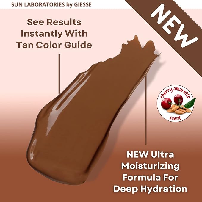 Sun Laboratories By Giesee Ultra Dark Self Tanning Lotion with Tanning Mitt - Long Lasting Self Tanner for Face and Body - Instant Sunless Tanning Lotion - Achieve a Natural-Looking Tan