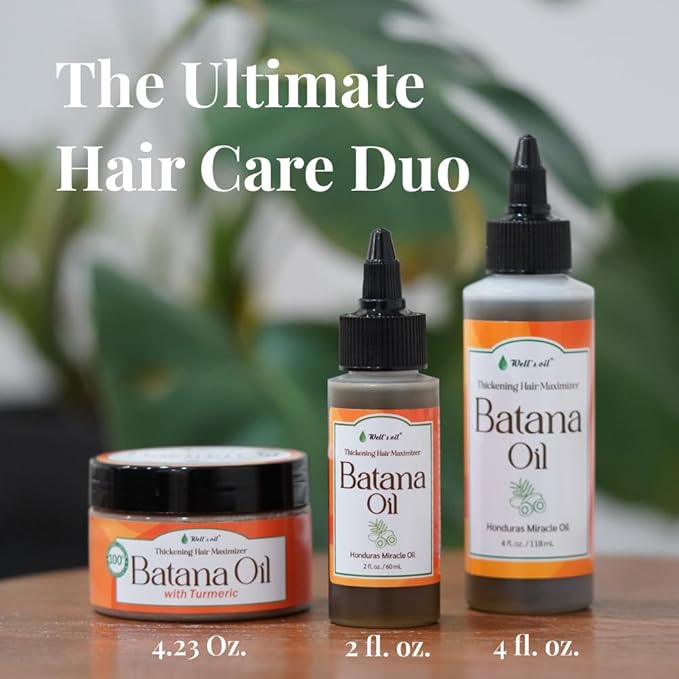 Well's Oil Batana Oil | 2 fl. oz. | 100% Natural | Strengthens, Hydrates & Nourishes | For All Hair Typess (2 fl. oz. / 59 ml)