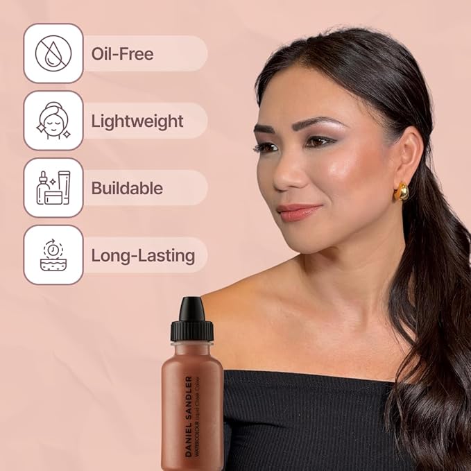 Daniel Sandler WATERCOLOUR LIQUID ILLUMINATOR 'GOLDEN GLOW' 15ml – Liquid Shimmer Makeup, Highlighter – Oil-Free, Lightweight, Buildable & Long-Lasting for Cheeks, Lips