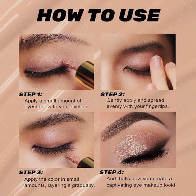 Light Pink Shimmer Liquid Metallic Eyeshadow, Longwear Eye Makeup For Older Women, Buildable Highly Pigmented & Blendable Eye Shadow Cream in Shimmer Finishes, Vegan & Cruelty-Free, (08#Light Pink)