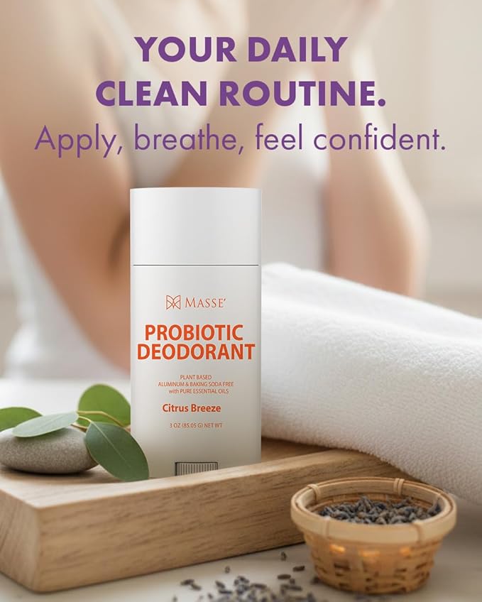 Probiotic Deodorant - Natural Deodorant for Women & Men, Plant-Based Aluminum & Baking Soda Free Deo Stick, 3 oz by Candida Freedom - Citrus Breeze