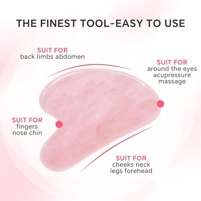 Jade Roller & Gua Sha Set, 4-Piece Facial Tool Kit for Glowing Skin, Anti-Aging, Puffiness & Wrinkles, Natural Jade Stone Face Massager for Lymphatic Drainage, Includes Eye Massager, Gift Ready