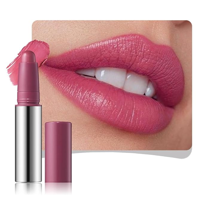 JUAAZIN Cerise Matte Lipstick Crayon - High Pigment Creamy Formula, Waterproof Long Lasting, Smooth Glide Application, Non-Sticklipstick, Ultra Thin Lightweight, Velvet Matte Lip Feel for Women 02#