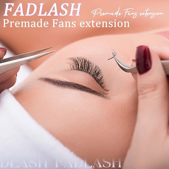 FADLASH Premade Lash Fans D Curl Premade Fans Eyelash Extensions 3D 0.07 Volume Lash Fans Premade Handmade Premade Lash Extensions Fans (3D-0.07D-8-14mm)