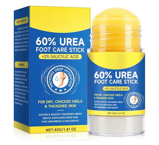 60% Urea with 2% Salicylic Acid Urea Foot Care Stick, Foot Cream Moisturizer for Dry Cracked Feet, Knees, Elbows, Hands,Moisturizes and Hydrates the Dry Skin,Callus Remover & Skin Softener -1.41oz