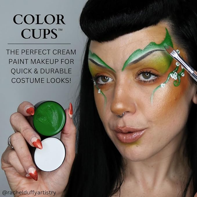 Mehron Makeup Color Cups | Stage, Foundation, Face Paint, Body Paint, Halloween | Greasepaint .5 oz (14 g) (Orange)