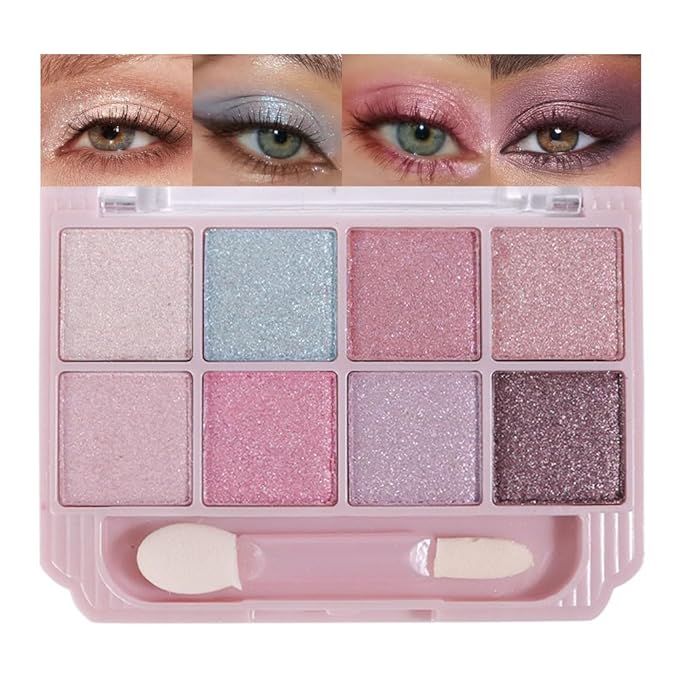 SUAKE Nude Pink Eyeshadow Palette, Matte & Shimmer, High Pigmented 12 Colors Brown Purple Eye Shadow Primers for Eye Makeup, Korean Powder Palet de sombras de ojos (05-Aurora Candy)