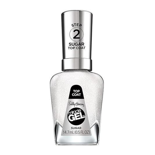 Sally Hansen Miracle Gel™, Sugar Top Coat, Long Lasting, Gel-Like Formula, No UV Lamp Needed, Glitter Nail Polish