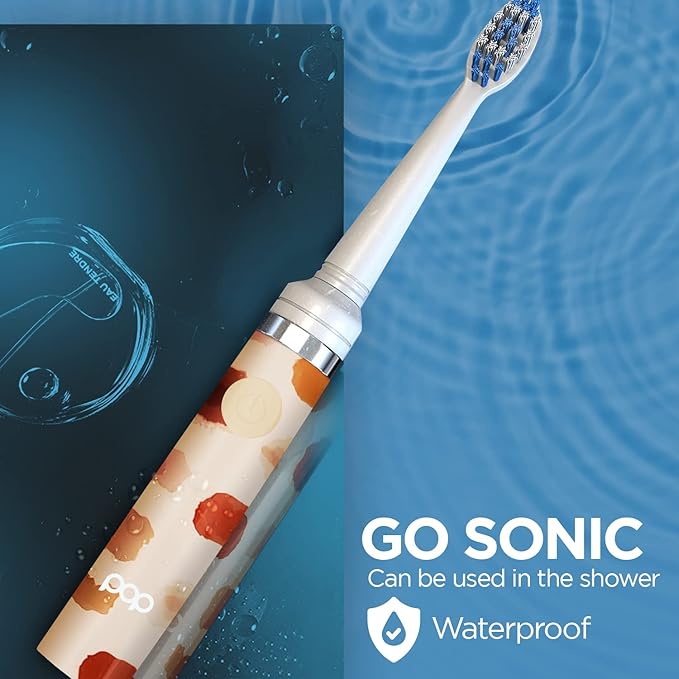 Pop Sonic Electric Toothbrush (Giraffe) - Travel Toothbrushes w/AAA Battery | Kids Electric Toothbrushes with 2 Speed & 15,000-30,000 Strokes/Minute, Dupont Nylon Bristles